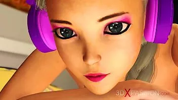 play Linda adolescente gamer con auriculares es follada por un enano pervertido en la sala de estar